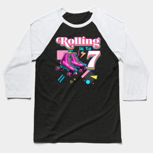 Rolling Into 7 Roller Skate 7Th Baseball T-Shirt